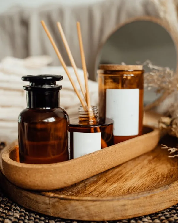 Relaxing spa candle with aromatherapy