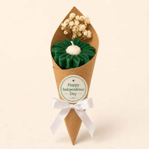 Independence Day Candle Bouquet wrapped in kraft paper - Candle Studio Pakistan