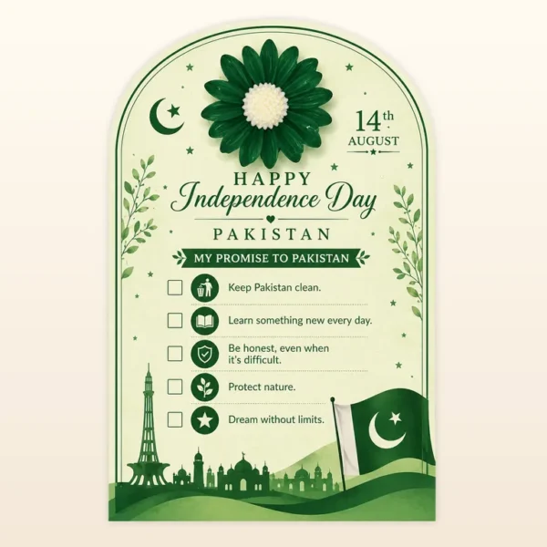 Promise to Pakistan Daisy Candle Card with promise checklist - Candle Studio Pakistan